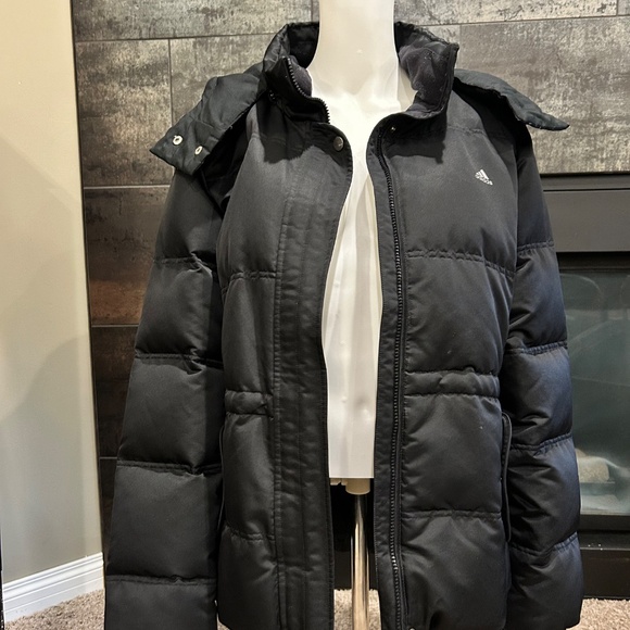 Vintage Adidas black down winter jacket women’s size Large - Picture 4 of 9